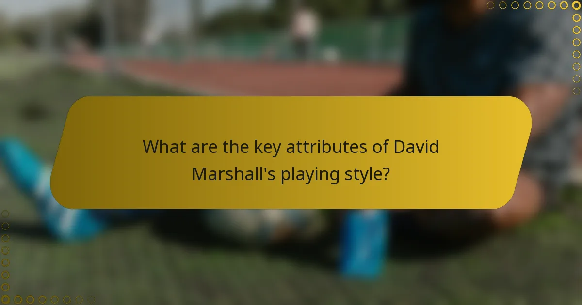 What are the key attributes of David Marshall's playing style?