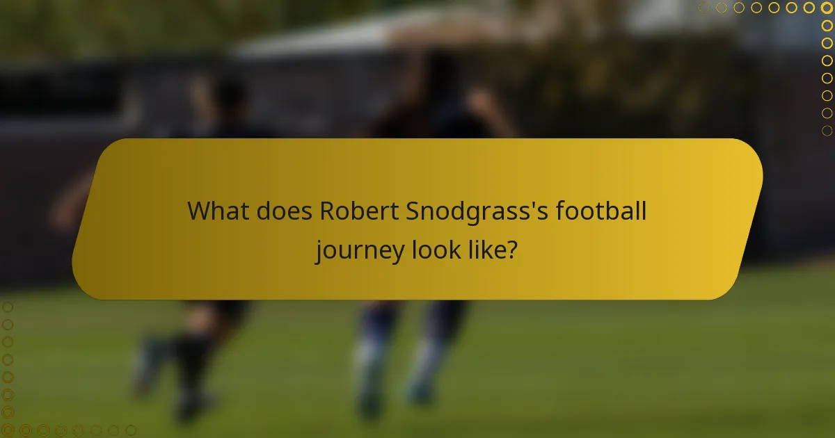 What does Robert Snodgrass's football journey look like?