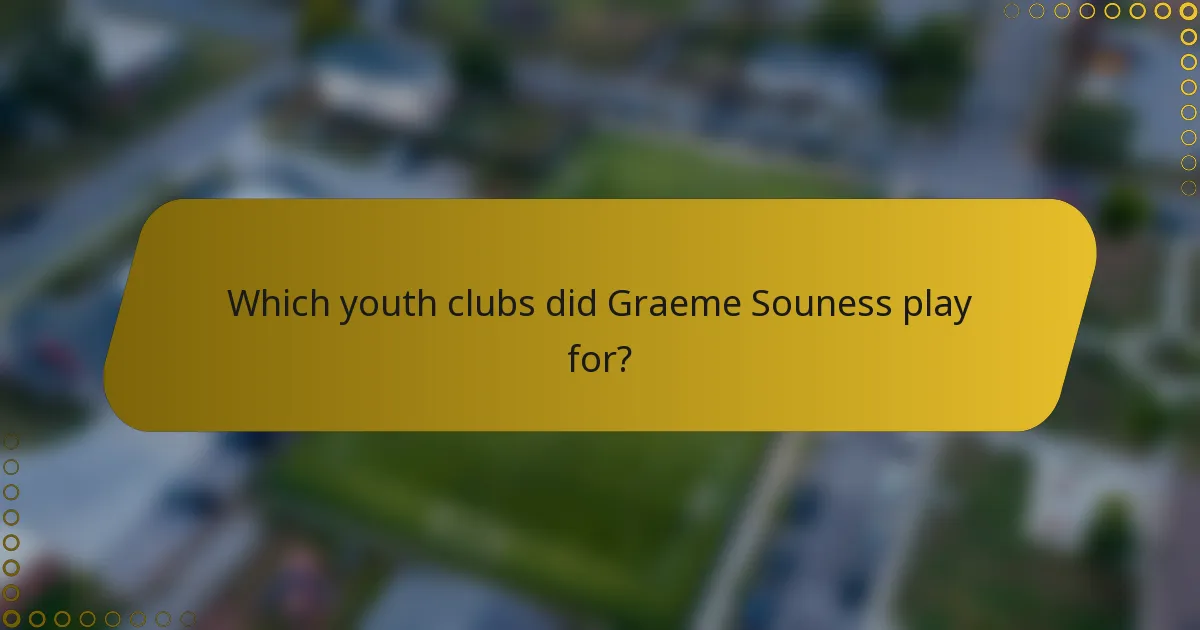 Which youth clubs did Graeme Souness play for?